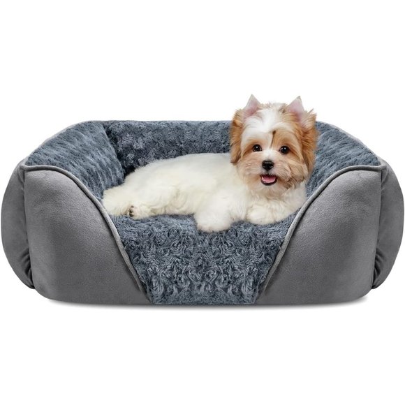 Small Dog Bed Large Medium Small Soft Calming Sleeping Puppy Anti-Slip 20"x19"x6 - Picture 1 of 10